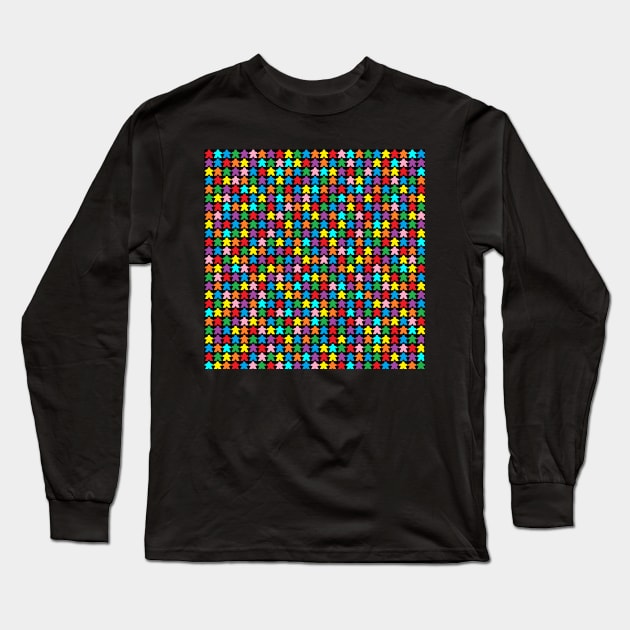 Multicolor Meeples Long Sleeve T-Shirt by Canderella